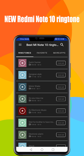 Best MI Redmi Note 10 ringtones - Image screenshot of android app