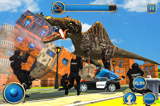 Wild Dino City Rampage: T-Rex Simulator - Gameplay image of android game