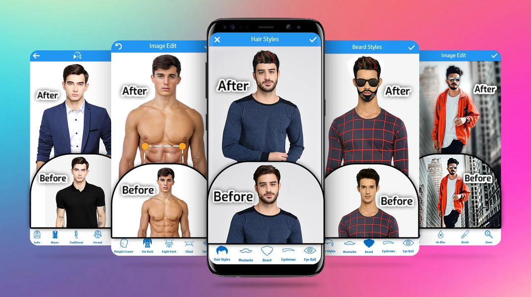 Men HairStyle, Suits, Mustache - Image screenshot of android app