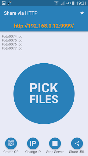 Share via HTTP - File Transfer - عکس برنامه موبایلی اندروید