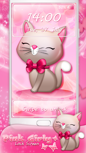 Pink Girly Lock Screen - عکس برنامه موبایلی اندروید