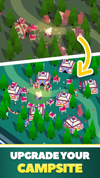 Camping Empire Tycoon : Idle - Gameplay image of android game