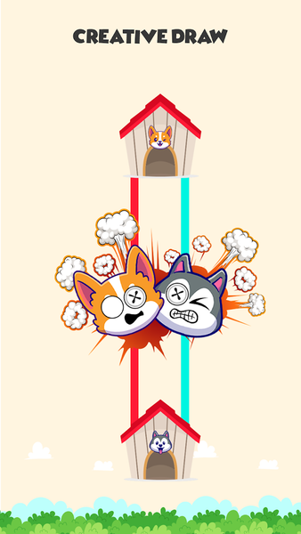 Dog rush: Draw to save games - Gameplay image of android game