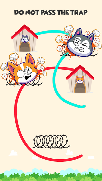 Dog rush: Draw to save games - Gameplay image of android game