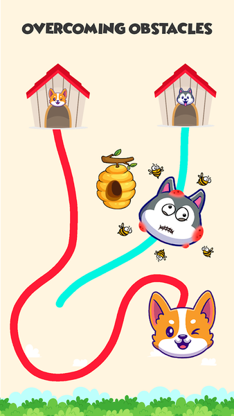 Dog rush: Draw to save games - Gameplay image of android game