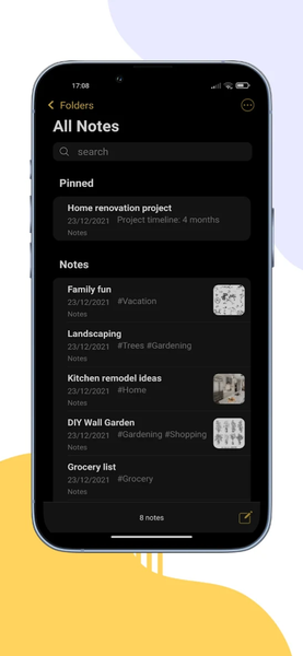 iNote iOS ۱۷ - iPhone ۱۵ Notes - عکس برنامه موبایلی اندروید