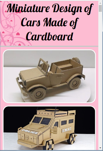 Miniature Car Design From Cardboard - عکس برنامه موبایلی اندروید