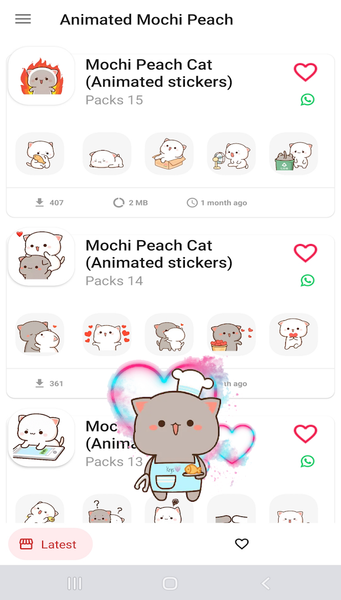 Animated Mochi Peach Stickers - عکس برنامه موبایلی اندروید