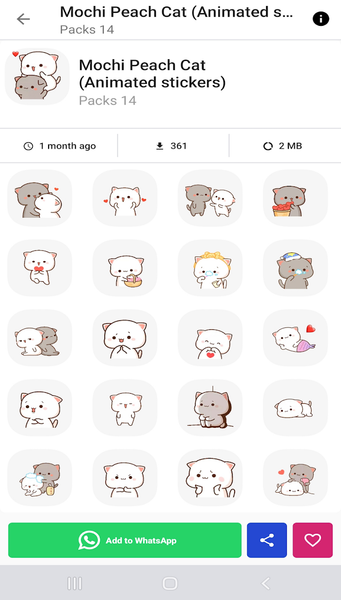 Animated Mochi Peach Stickers - Image screenshot of android app