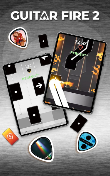 Guitar Fire ۲ - Music Game - عکس بازی موبایلی اندروید