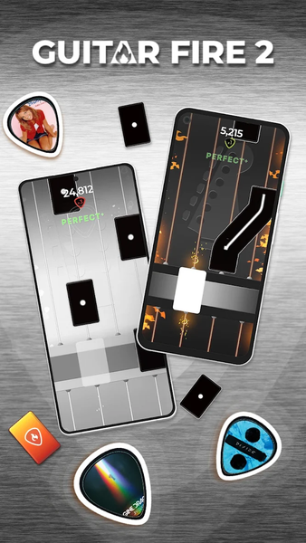 Guitar Fire ۲ - Music Game - عکس بازی موبایلی اندروید