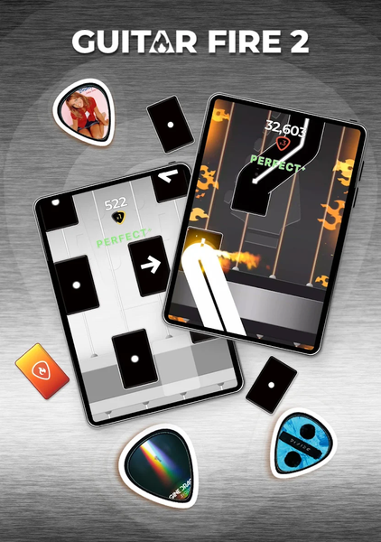 Guitar Fire ۲ - Music Game - عکس بازی موبایلی اندروید