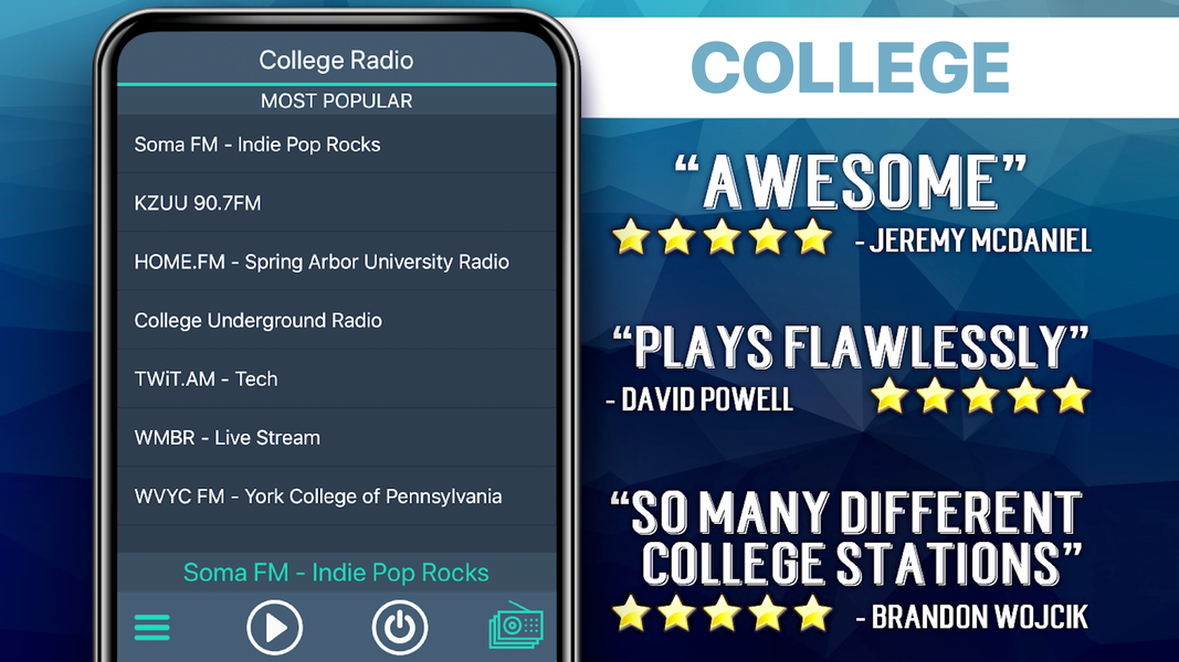 College Radio Favorites - عکس برنامه موبایلی اندروید