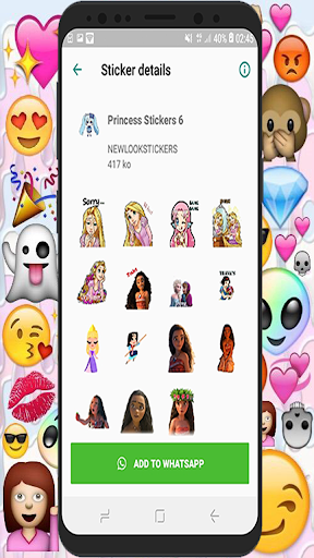 WAstickerApps The Princess Stickers - Image screenshot of android app