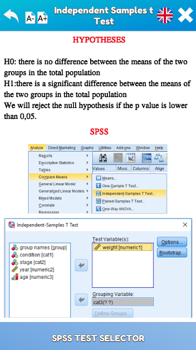 SPSS Test Selector - عکس برنامه موبایلی اندروید