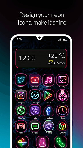 Neon Icon Changer App - عکس برنامه موبایلی اندروید