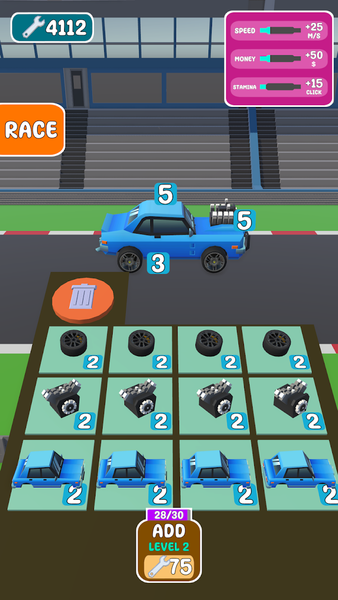 Merge Car Racing - Gameplay image of android game