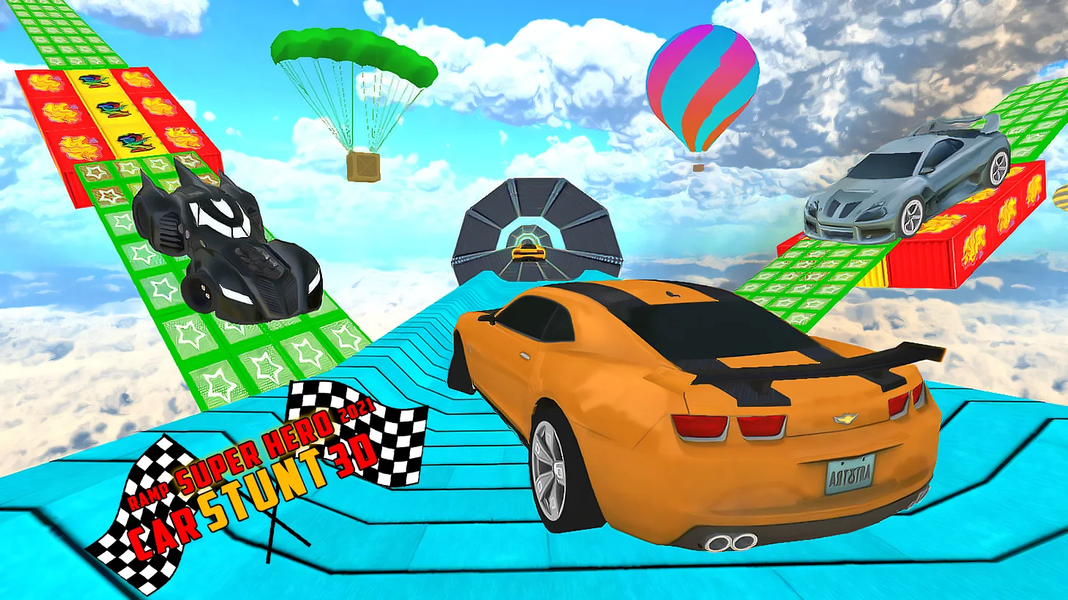 Omega Superhero Stunt Car Game - Gameplay image of android game