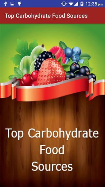 Carbohydrate Rich Food sources - Image screenshot of android app