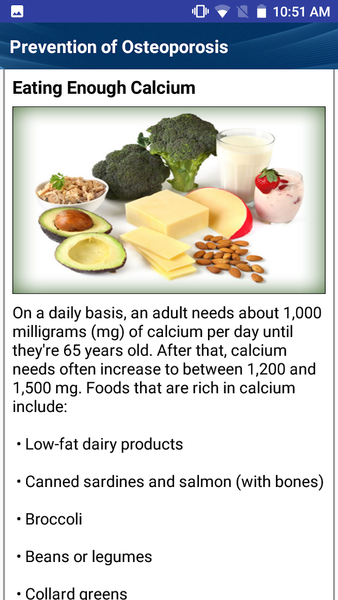Osteoporosis Weak Bones Diet - Image screenshot of android app
