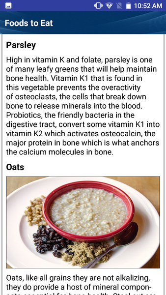 Osteoporosis Weak Bones Diet - Image screenshot of android app