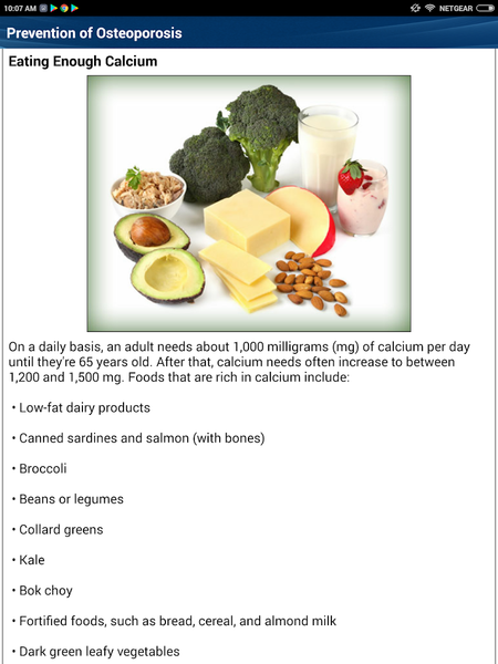 Osteoporosis Weak Bones Diet - Image screenshot of android app