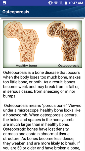 Osteoporosis Weak Bones Diet - عکس برنامه موبایلی اندروید