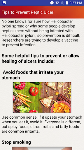 Peptic Ulcers Help & Diet Tips - Image screenshot of android app