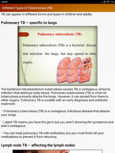 Tuberculosis TB Help & Diet - Image screenshot of android app