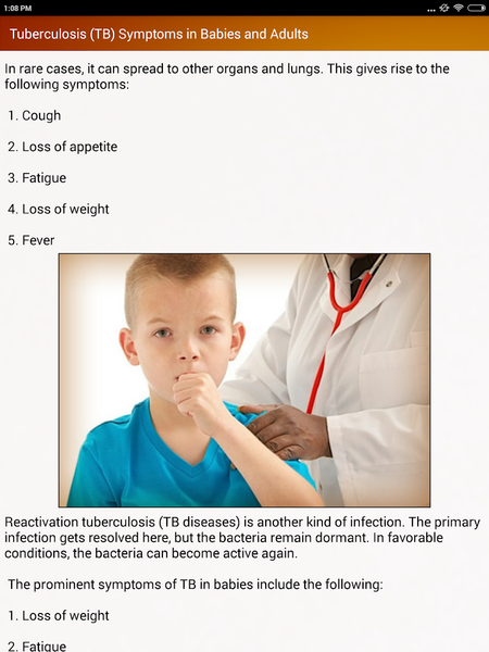 Tuberculosis TB Help & Diet - Image screenshot of android app