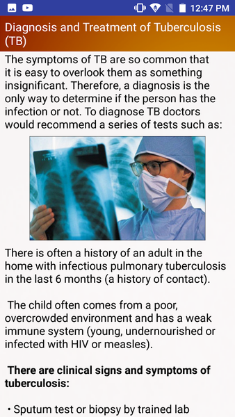 Tuberculosis TB Help & Diet - Image screenshot of android app