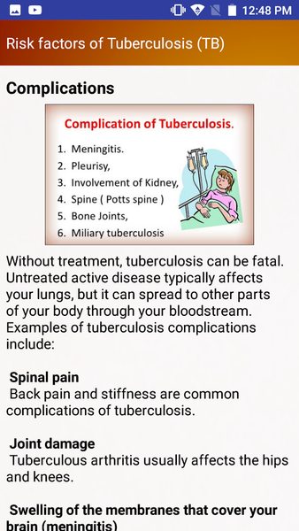 Tuberculosis TB Help & Diet - Image screenshot of android app