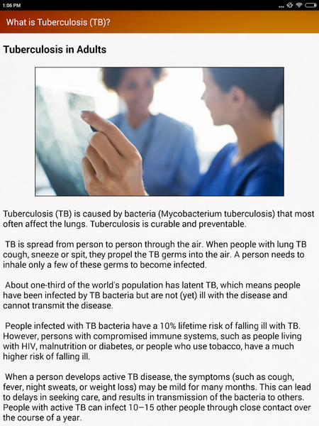 Tuberculosis TB Help & Diet - Image screenshot of android app