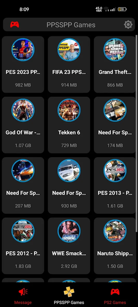 PSP PS2 Games - Image screenshot of android app