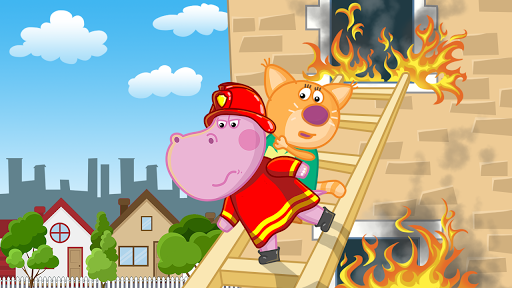 Hippo: Fireman for kids - Gameplay image of android game