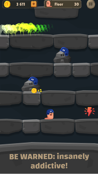 Worm Bounce - worms jump king - Gameplay image of android game