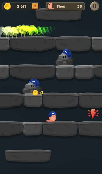 Worm Bounce - worms jump king - Gameplay image of android game