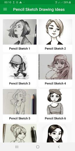 Pencil Sketch Drawing Ideas - Image screenshot of android app