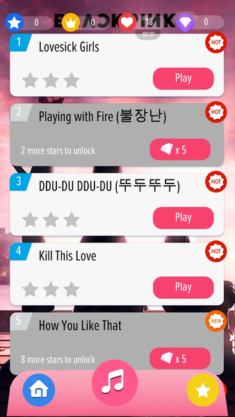 Piano Tiles: Black Kpop Pink - Gameplay image of android game