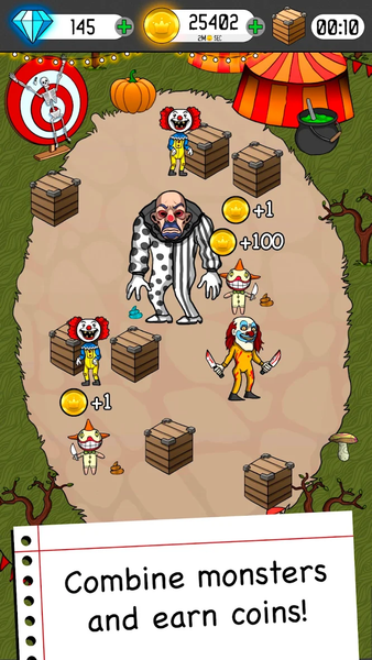 Clown Evolution: Mutant Merge - Gameplay image of android game