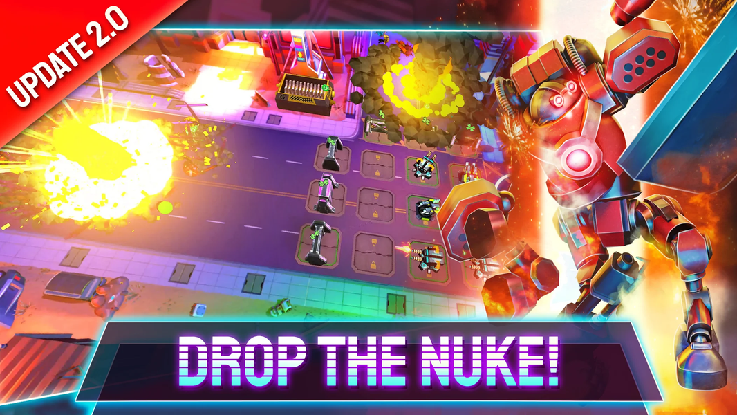 Cyber Fusion Idle Merge Defend - Gameplay image of android game