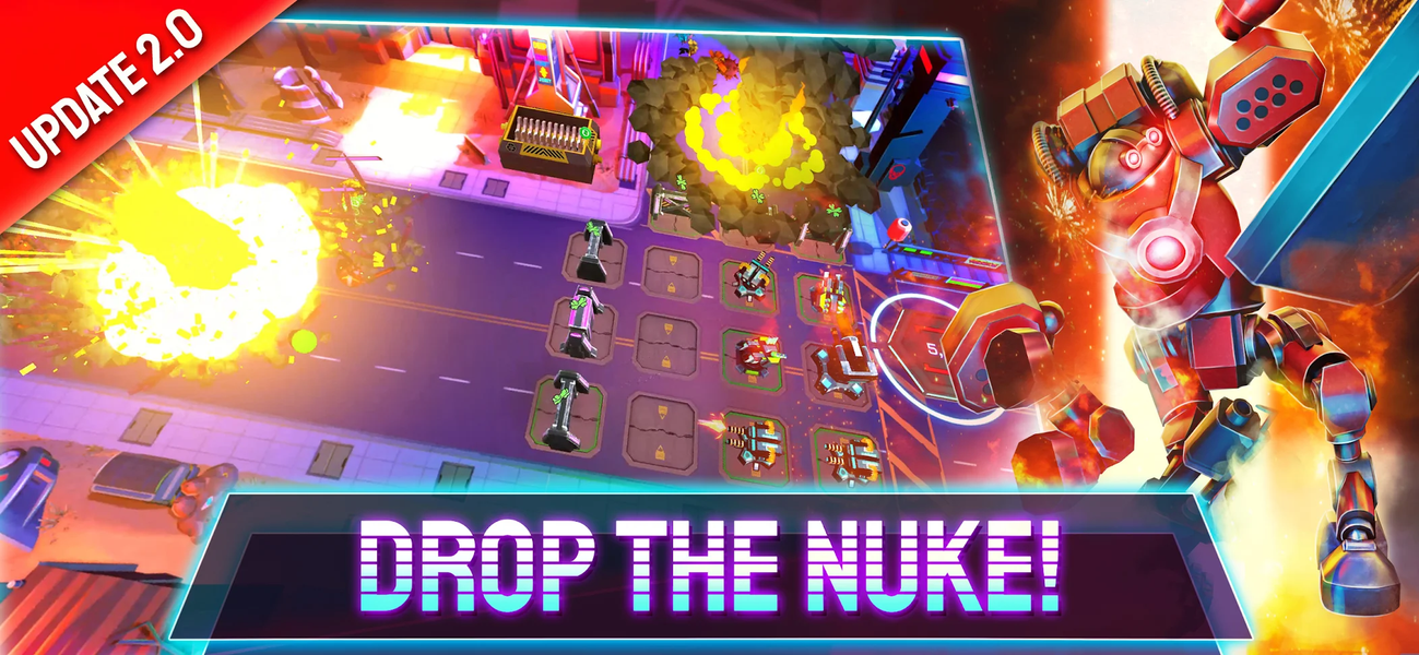 Cyber Fusion Idle Merge Defend - Gameplay image of android game