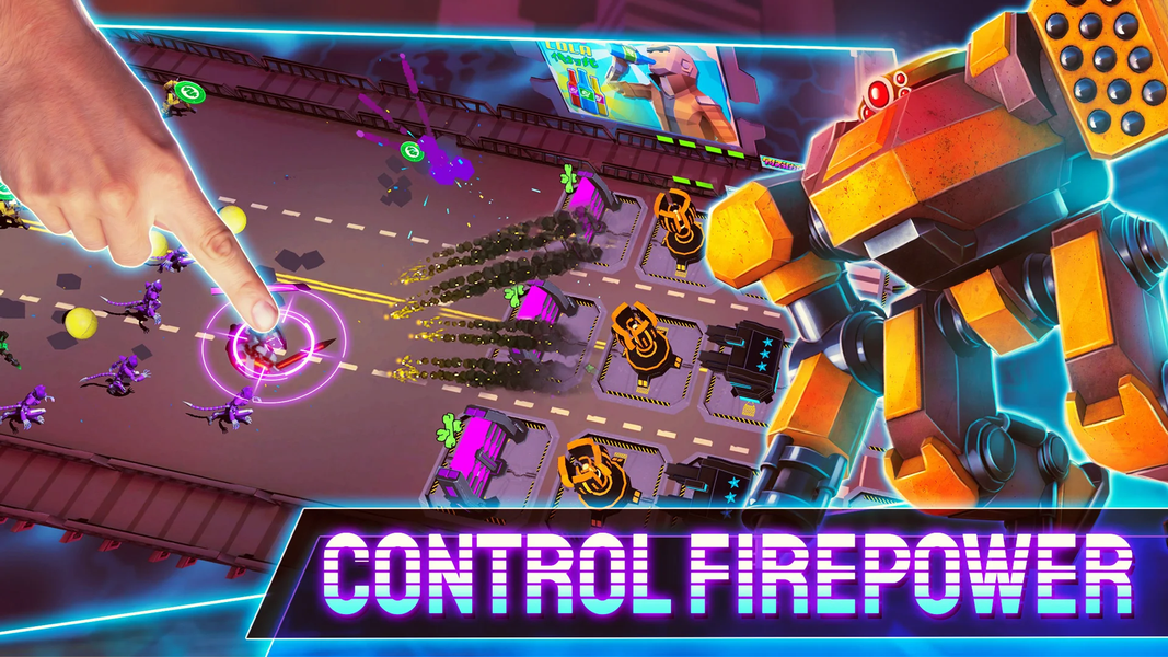 Cyber Fusion Idle Merge Defend - Gameplay image of android game