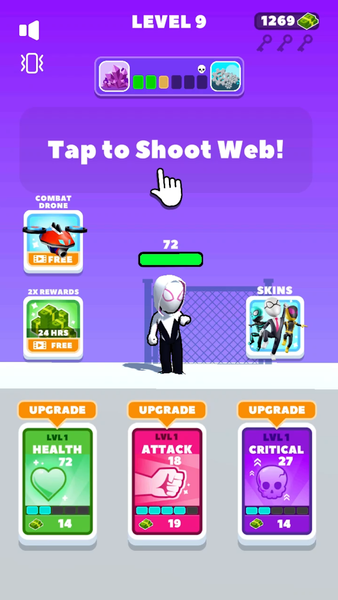 Web Swing Hero - Gameplay image of android game