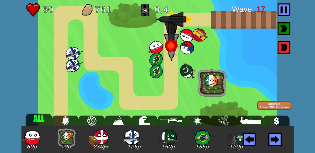 Countryballs: Tower Defense - Gameplay image of android game