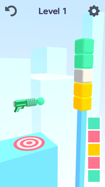 Paint Gun 3D - cube pile stack - Gameplay image of android game