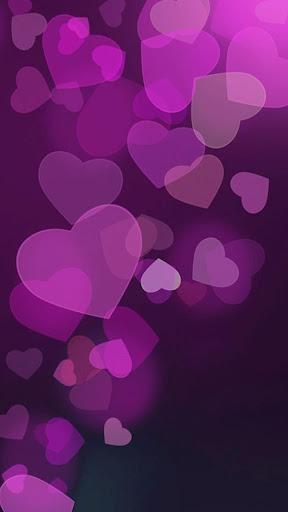 Purple Hearts Live Wallpaper - Image screenshot of android app