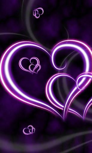 Purple Hearts Live Wallpaper - Image screenshot of android app