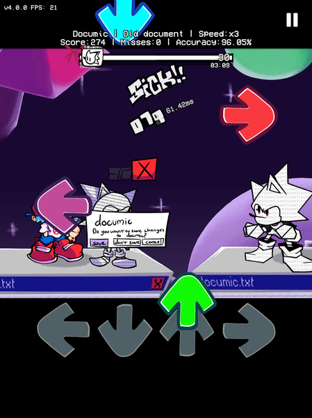 FNF Documic.TXE V3 EXE.Mod - Gameplay image of android game
