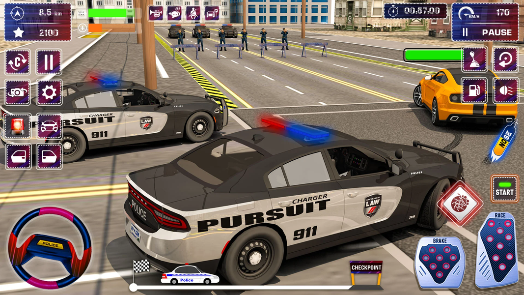 Police Car Chase Parking Games - Gameplay image of android game